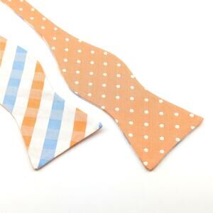 Izod Adjustable Bow Tie Polka Dot Plaid Reversible Retro Preppy Spring Wedding